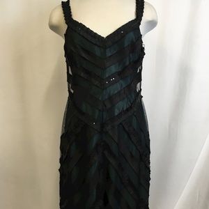 Adrianna Papell Evening Formal Black Lace STUNNER!